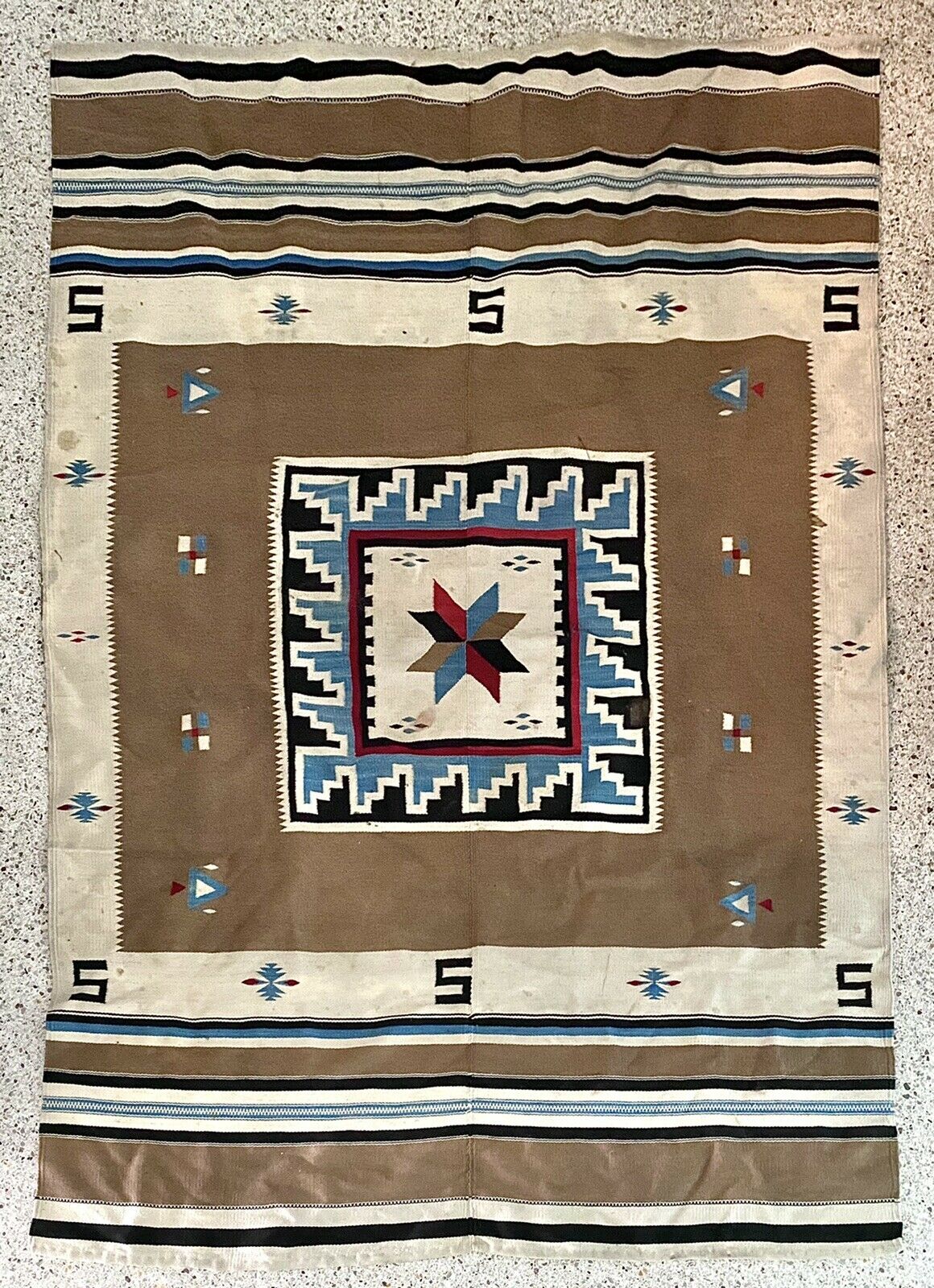 Large VTG Navajo Rug•Native American Indian•Textile•56x81•Saddle Blanket•Valero