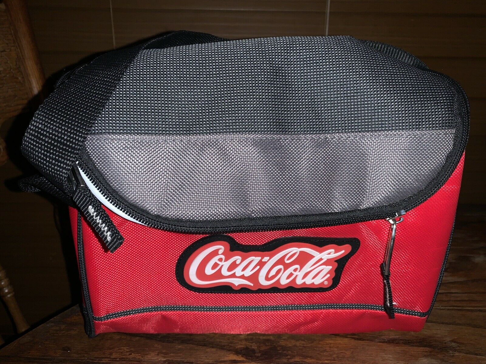 Coca-Cola Lunch Box Soft Cooler Tote Bag w/ Strap Red & Gray