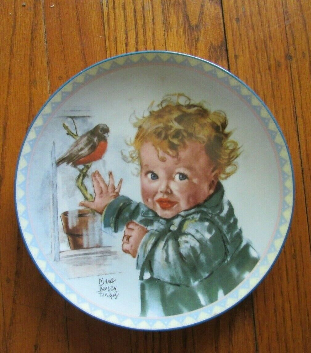 Little Red Robins Collector Plate Bradex 84-k41-19.1 Maud Tousey Fangel Knowles