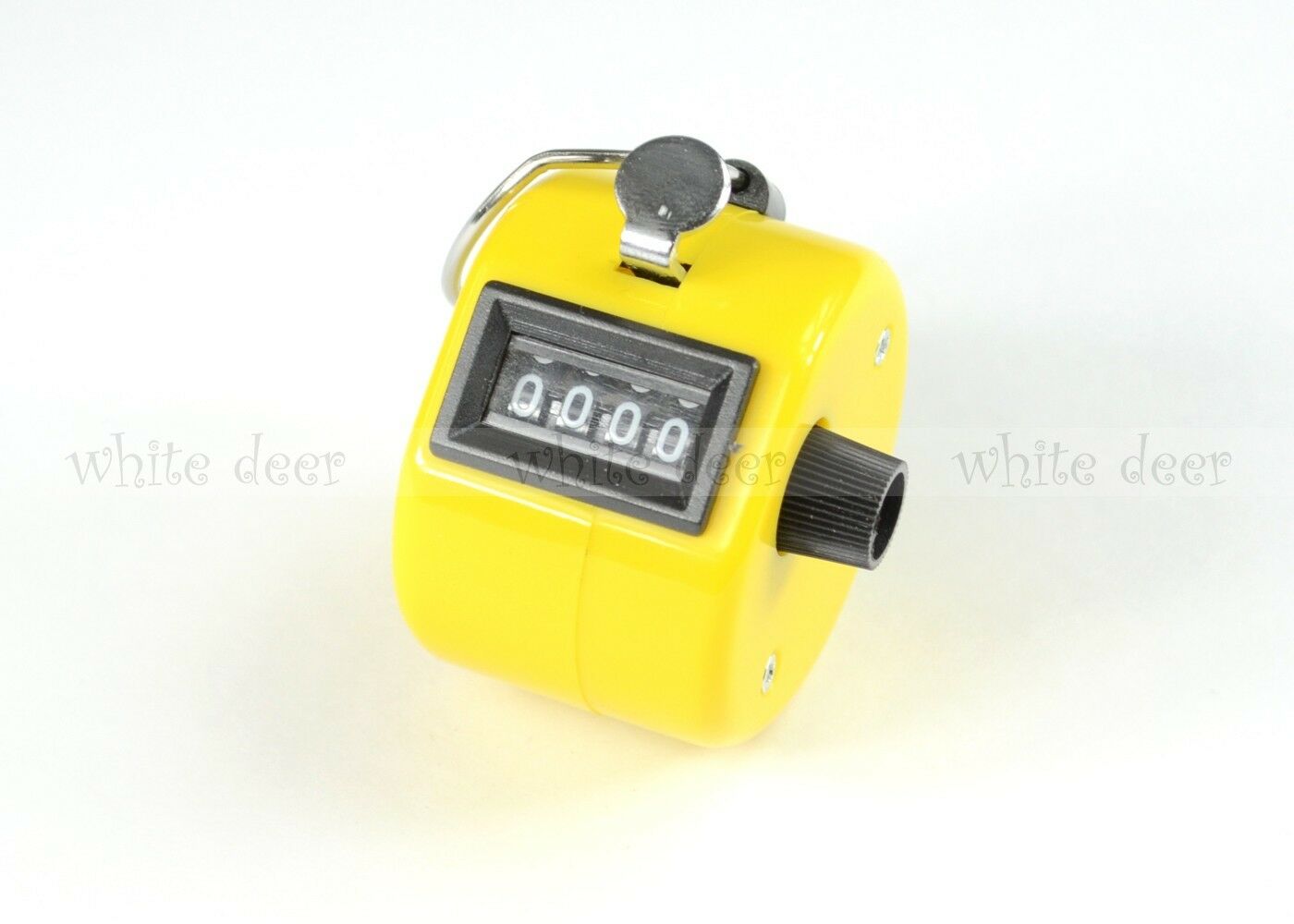 4 Digit Number Dual Clicker Golf Hand Tally Counter Yellow Handy Convenient