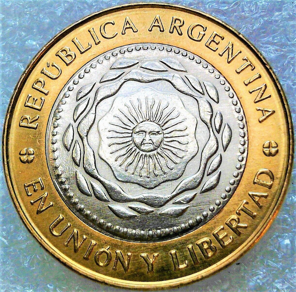 Argentina 2 Pesos | May Revolution | Bicentenario Logo Coin KM165