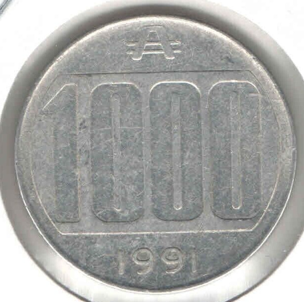 Coin 1000 Australes 1991 Argentina EB299
