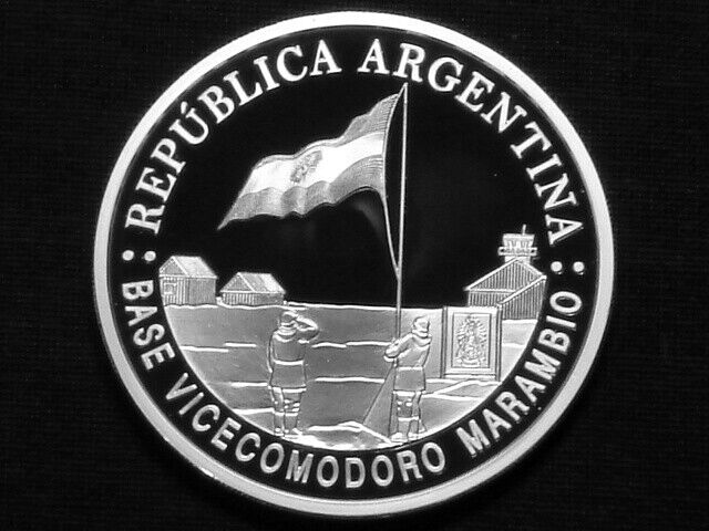 Argentina 5 Pesos Silver Proof 2007 International Polar Year Base Vicecomodoro M