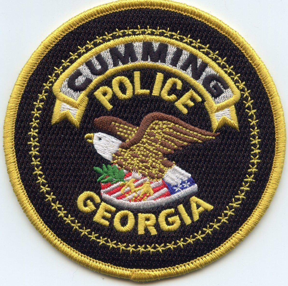 Cumming Georgia Yellow Letters Police Patch