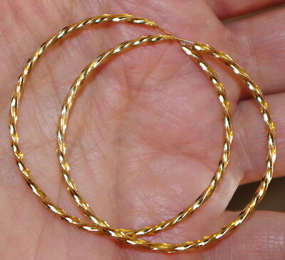 14k Gf Gorgeous Gold Filled Perfect Hoop  42mm Twisted Large  Hoop Earrings