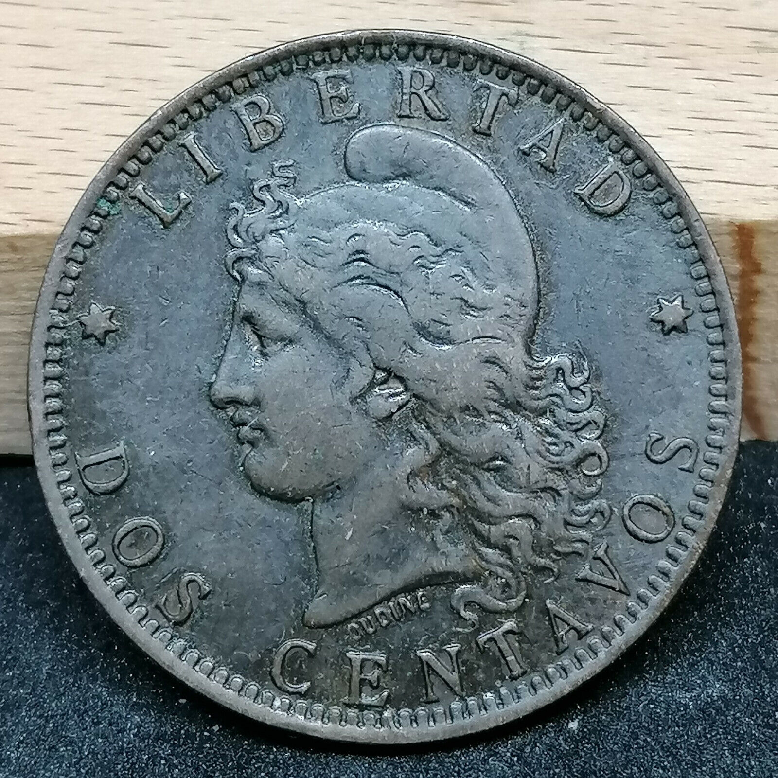 Argentina Dos 2 Centavos Coin 1891