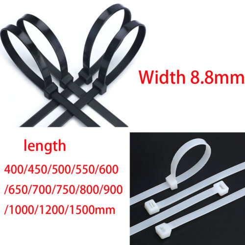 500 1000 PCS Cable Ties Nylon Zip Tie Wraps Self Locking Fixed 1.9*60 to 2.7*300