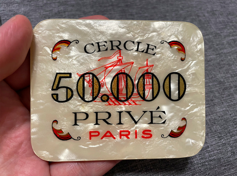50.000 Cercle Prive Gambling Plaque??? Looks Old, No Details On This One??