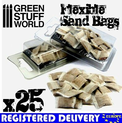 25x flexible SANDBAGS - Basing Model Sand Bag Trench 40K Tank Armor Juweela