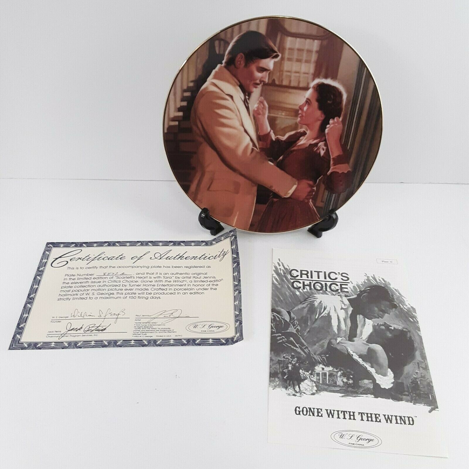 Gone With The Wind "scarlett's Heart Is With Tara" Collector Plate W. S. George