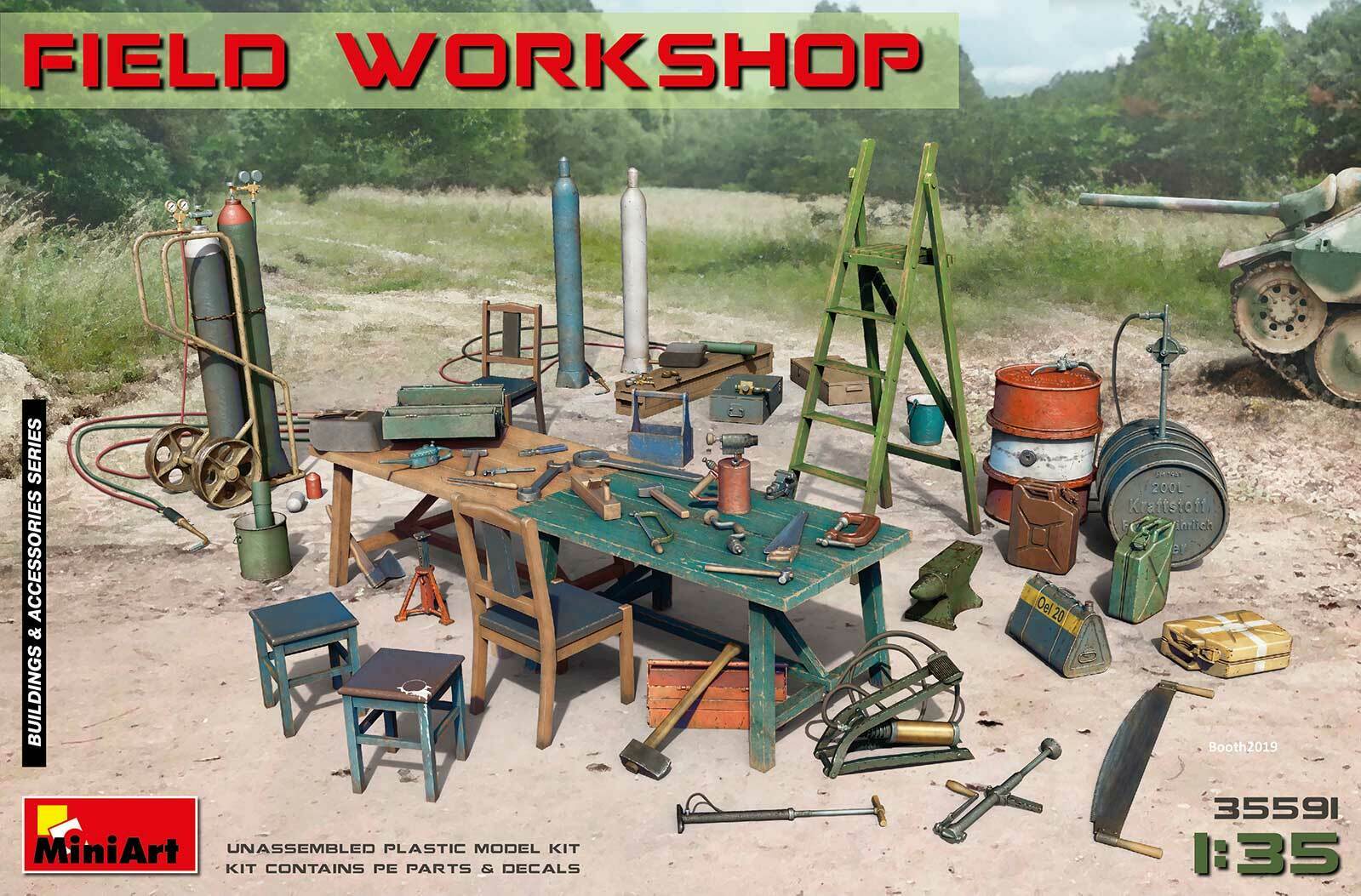 Field Workshop (plastic Model Kit) Buildings And Accessories 1/35 Miniart  35591