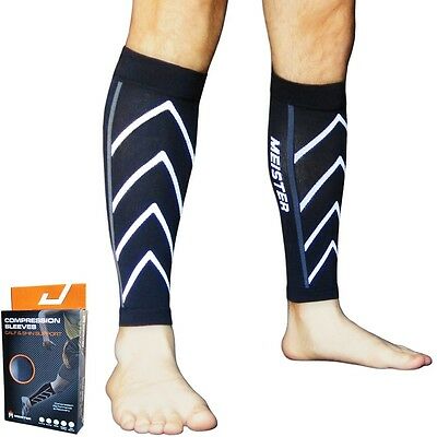 Meister Compression Leg Sleeves Running Calf Shin Splints Crossfit S/m/l/xl Pair