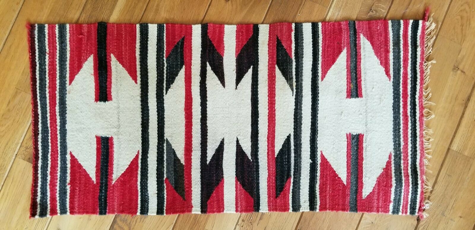 Navajo vintage handwoven throw rug, 17