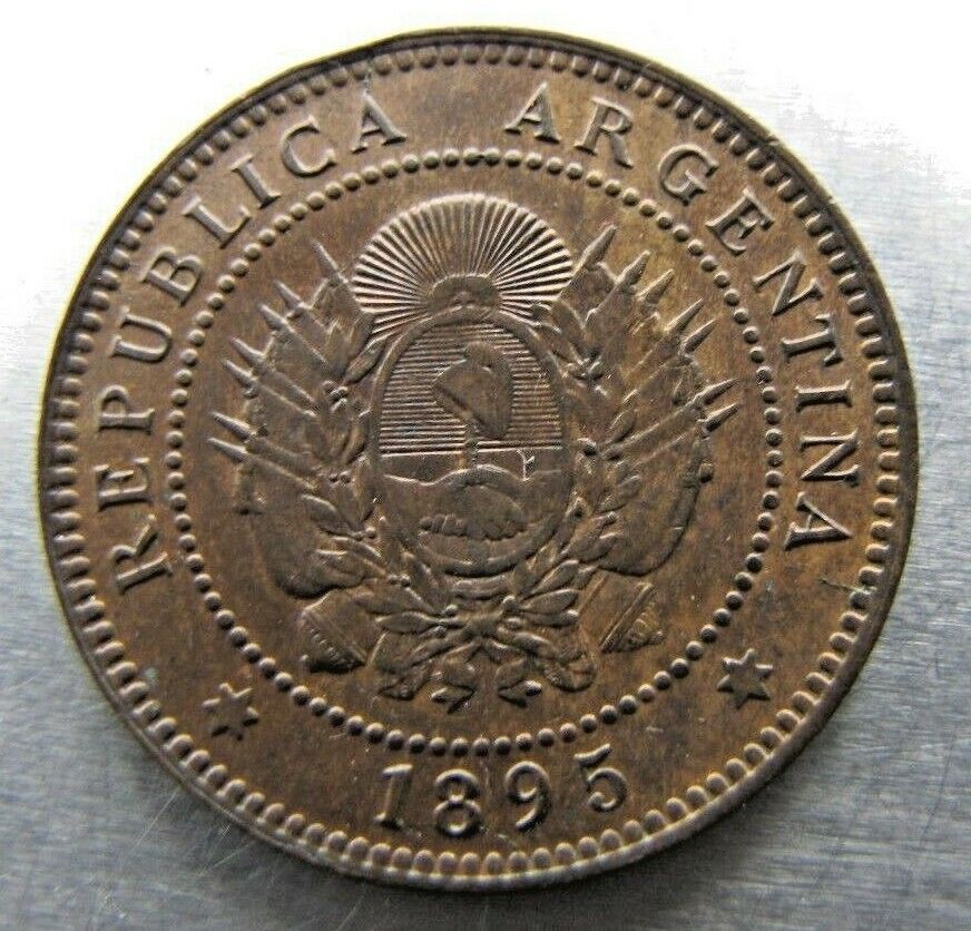 Argentina 1 Centavo 1895 choice AU-UNC.