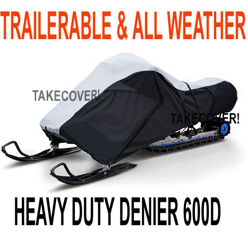 Deluxe Trailerable All Weather Snowmobile Cover 2 persons Heavy Duty 600D SNHDCL