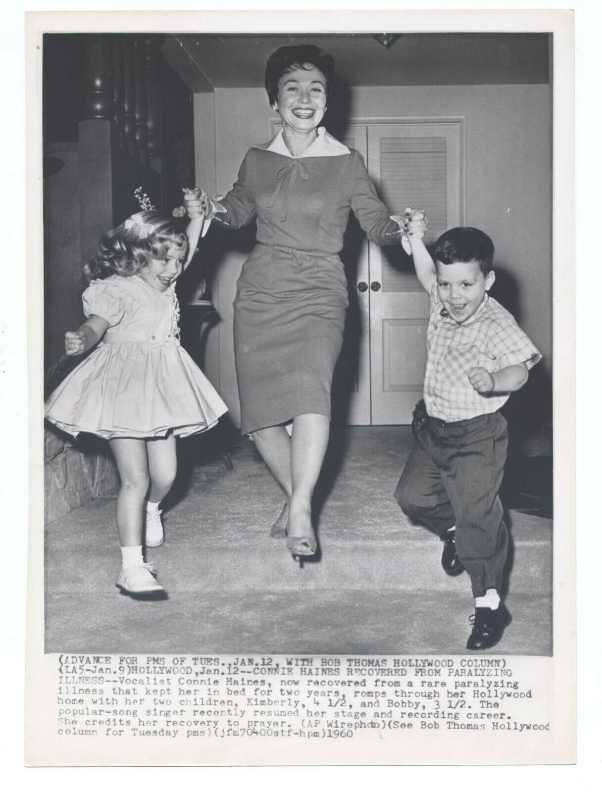 1960 Connie Haines Original Home Candid 7.25x10 Able To Walk Again