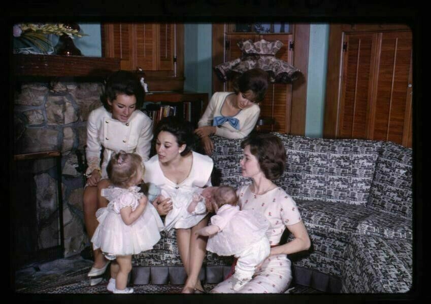 Lennon Sisters with babies Vintage Candid shot Original 35mm Transparency